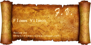 Flamm Vilmos névjegykártya